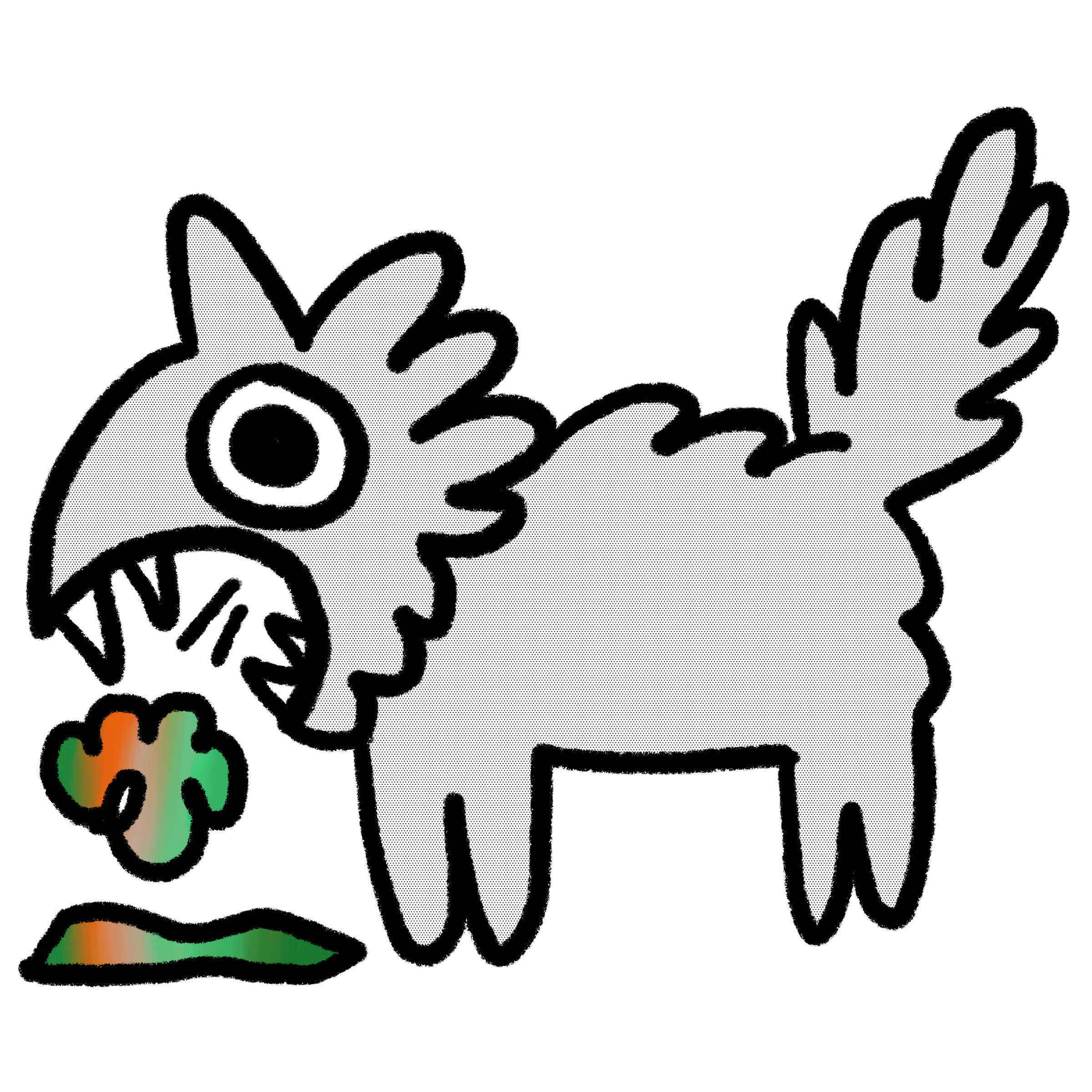 illustration of a cat throwing up